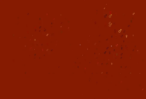 Hell Orangefarbener Vektorhintergrund Mit Geschlechtssymbolen Intelligente Illustration Farbenfrohen Gradientenstil Mit — Stockvektor