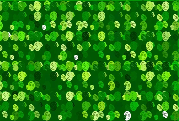 Hellgrüne Vektorkulisse Mit Gebogenen Linien Leuchtende Illustrationen Die Aus Verschwommenen — Stockvektor