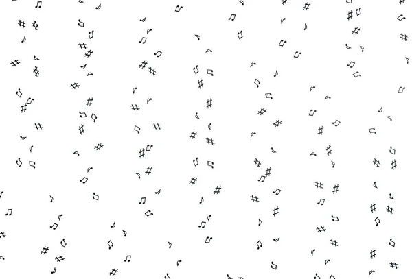 Світло Чорний Векторний Фон Музичними Нотами Абстрактна Ілюстрація Різнокольоровими Символами — стоковий вектор