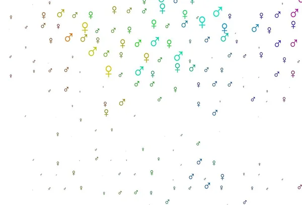 Светлый Многоцветный Радужный Вектор Гендерными Элементами — стоковый вектор