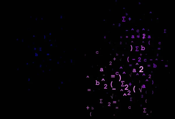 Rosa Oscuro Plantilla Vector Azul Con Símbolos Matemáticos Ilustración Geométrica — Archivo Imágenes Vectoriales