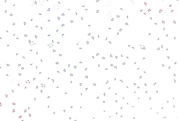 ライトブルー 音楽記号付きレッドベクトルテンプレート 抽象的な背景に隔離されたカラフルな音楽キー ファッション雑誌のテンプレート — ストックベクタ