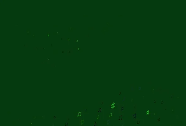 Ljusgrön Vektor Bakgrund Med Musik Symboler — Stock vektor