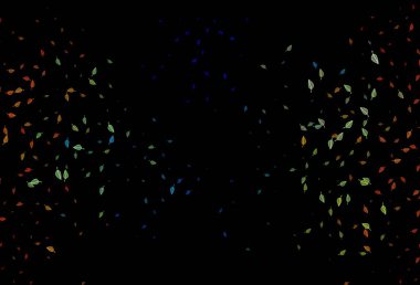 Soyut renkli yapraklarla dekoratif illüstrasyon. Web sitesi için desenli desen.