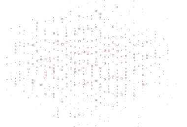 Açık pembe, dikdörtgenli, kare şeklinde mavi vektör düzeni. Soyut stil ve dikdörtgenlerle dekoratif tasarım. Reklamlar için desen.