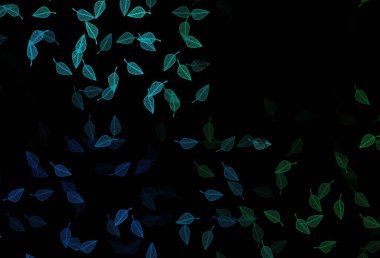 Soyut renkli yapraklarla dekoratif illüstrasyon. Web sitesi için desenli desen.