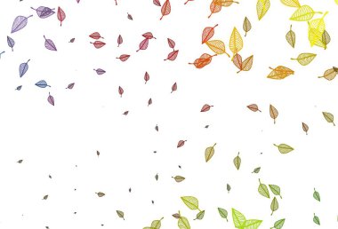 Soyut renkli yapraklarla dekoratif illüstrasyon. Web sitesi için desenli desen.