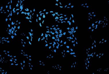 Memphis şekilli koyu mavi vektör şablonu. 