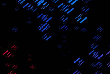 Koyu mavi, düz çizgileri olan kırmızı vektör düzeni. Sopalı modern geometrik soyut çizim. Reklamınız, posteriniz, afişiniz için en iyi tasarım.