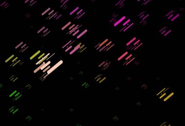 Dar çizgileri olan koyu pembe, yeşil vektör desenli. Dar çizgileri olan parlak renkli çizimler. TV reklamları için arkaplan.