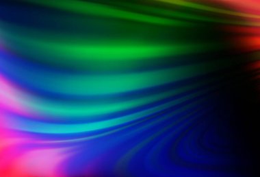 Bükülmüş kurdeleli vektör şablonu. Bulanık çizgilerden oluşan parlak çizimler. Reklamınız, broşürleriniz, broşürleriniz için yeni bir doku.