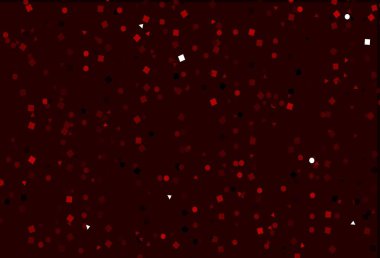 Üçgenli, daireli, küplü açık kırmızı vektör arkaplanı. Çemberler, üçgenler ve küplerle soyut gradyan çizimi. Reklamınız, posteriniz, afişiniz için en iyi tasarım.