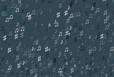 Müzik sembollü soyut vektör arkaplanı. Soyut tarzda dekoratif tasarım ve müzik şekilleri. Fasion dergileri için şablon.