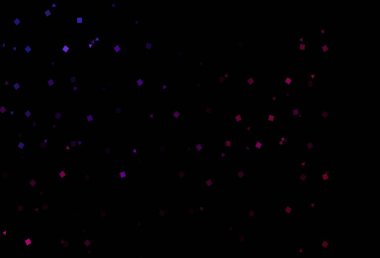 Çemberli, polimer biçiminde koyu mor vektör dokusu. Renkli noktaları, çizgileri, küpleri olan soyut çizimler. İş ilanları, broşürler, broşürler için desen