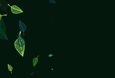 Soyut renkli yapraklarla dekoratif illüstrasyon. Web sitesi için desenli desen.