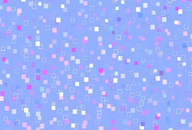 Açık pembe, kristalleri ve dikdörtgenleri olan mavi vektör deseni. Renkli dikdörtgenlerle modern soyut çizimler. Cep telefonları için arka plan.