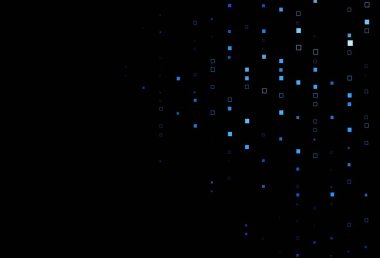 Çokgen biçiminde koyu mavi vektör kapağı. Renkli dikdörtgenlerle modern soyut çizimler. İş ilanınız için akıllı tasarım.