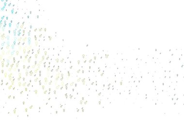 Açık mavi, sarı vektör arkaplan ve cinsiyet işaretleri. Modern soyut illüstrasyon, gradyan erkek, kadın işaretleri. Randevu siteleri için temel tasarım.