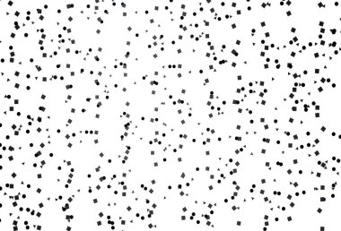 Açık siyah vektör deseni daireler şeklinde. Renkli noktaları, çizgileri, küpleri olan soyut çizimler. Duvar kağıtları için şablon.