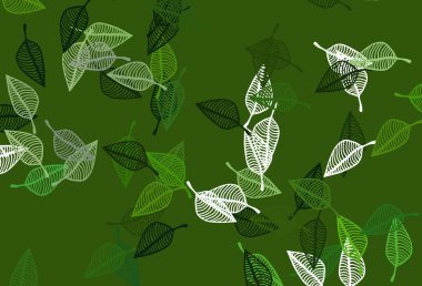 Soyut renkli yapraklarla dekoratif illüstrasyon. Web sitesi için desenli desen.