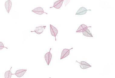 Soyut renkli yapraklarla dekoratif illüstrasyon. Web sitesi için desenli desen.