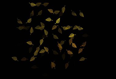 Soyut renkli yapraklarla dekoratif illüstrasyon. Web sitesi için desenli desen.