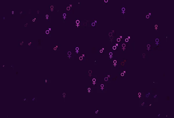 Ανοιχτό Ροζ Διάνυσμα Φόντο Σύμβολα Φύλου Έξυπνη Απεικόνιση Πολύχρωμο Στυλ — Διανυσματικό Αρχείο