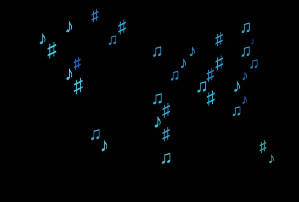 Bleu Foncé Motif Vectoriel Vert Avec Des Éléments Musicaux Clés — Image vectorielle