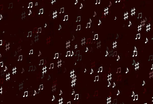 Свет Красного Вектора Нотами Музыки Декоративный Дизайн Абстрактном Стиле Музыкальными — стоковый вектор