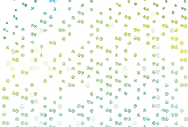 浅绿色 黄色矢量图案与圣诞节雪花 用冰晶作现代几何抽象图解 该模板可用作新年背景 — 图库矢量图片