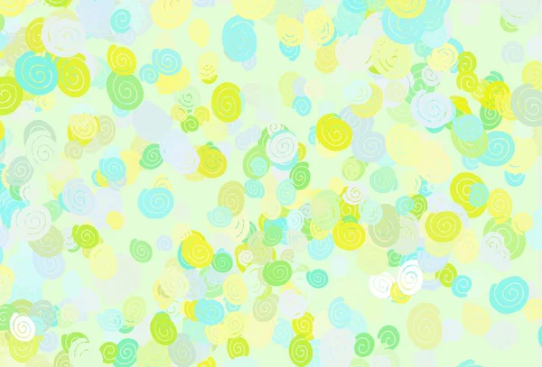 Hellgrüner Gelber Vektorhintergrund Mit Gebogenen Linien Brandneue Farbige Illustration Marmorstil — Stockvektor