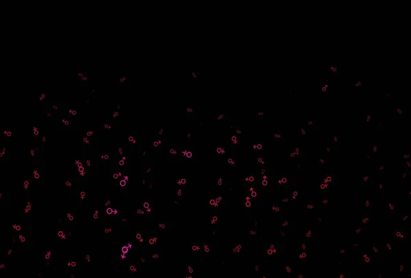 Темно Рожевий Векторний Шаблон Чоловічими Жіночими Символами Градієнт Ізольований Барвистий — стоковий вектор
