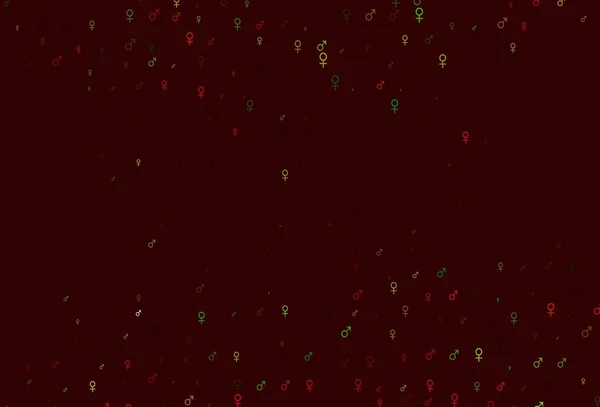 Hellgrüne Rote Vektorschablone Mit Symbolen Für Mann Und Frau Intelligente — Stockvektor