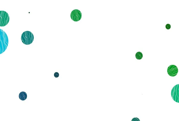 Bleu Clair Motif Vectoriel Vert Avec Sphères Illustration Abstraite Moderne — Image vectorielle