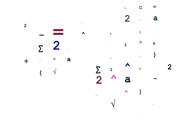 Bleu Clair Texture Vectorielle Rouge Avec Symboles Mathématiques Illustration Avec — Image vectorielle