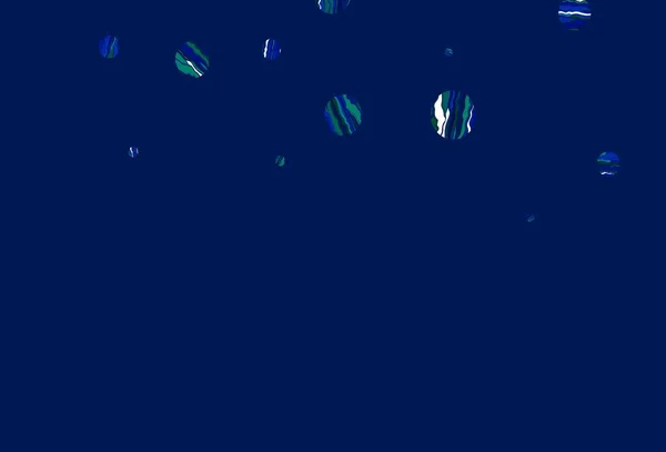 Hellblaue Grüne Vektorschablone Mit Kreisen Illustration Mit Einer Reihe Leuchtender — Stockvektor