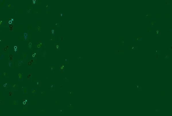 Hellblauer Grüner Vektorhintergrund Mit Geschlechtsmerkmalen Intelligente Illustration Farbenfrohen Gradientenstil Mit — Stockvektor