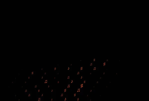 Ciemnożółty Pomarańczowy Wektor Tła Nutami Muzycznymi Dekoracyjny Design Abstrakcyjnym Stylu — Wektor stockowy