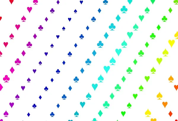 Lumière Multicolore Motif Vectoriel Arc Ciel Avec Symbole Cartes — Image vectorielle