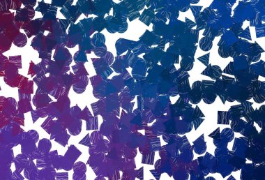 Lacivert, kırmızı vektör desenli çokgen daireler. Renkli noktaları, çizgileri, küpleri olan soyut çizimler. İş ilanları, broşürler, broşürler için desen