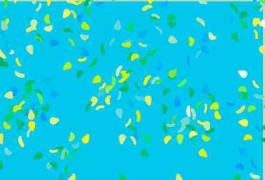 Açık mavi, rastgele şekilli sarı vektör dokusu. Rastgele şekillerle soyut tarzda dekoratif tasarım. Web siteniz için basit tasarım.