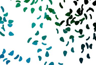 Açık mavi, soyut şekilli yeşil vektör arkaplan. Rastgele şekillerle soyut tarzda dekoratif tasarım. Duvar kağıtları için zarif tasarım.
