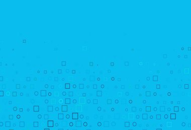 Dairesel benekli hafif Mavili vektör düzeni, küpler. Daireleri olan renkli bir eğim, soyut arkaplanda dikdörtgenler. Marka kitabınız için şablon.