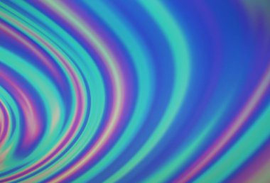 Bükülmüş çizgileri olan hafif BLUE vektör arkaplanı. Bulanık geometrik örnek ve eğimli kabarcıklar. Cep telefonu geçmişinin şablonu.