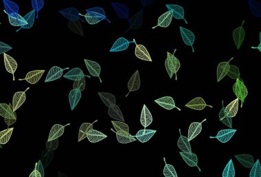 Soyut renkli yapraklarla dekoratif illüstrasyon. Web sitesi için desenli desen.