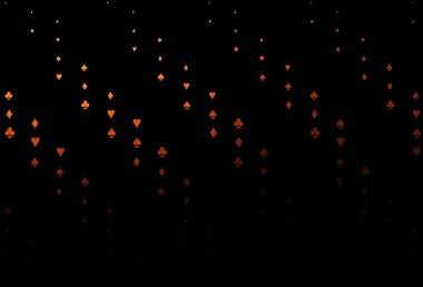 Koyu turuncu vektör desenli, kart sembollü. Renkli resimler, kalpler, maça, sinek, elmas. Kitapçıklar, kumarhanelerin broşürleri..