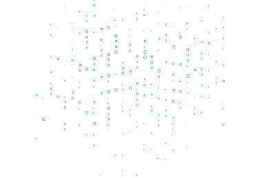 Açık mavi, çokgen tarzda yeşil vektör kapağı. Dikdörtgenleri ve kareleri olan güzel bir çizim. İş ilanınız için akıllı tasarım.