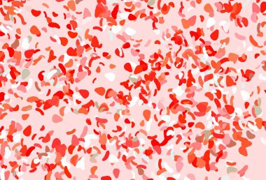 Soyut biçimlerde açık kırmızı vektör arkaplanı. Rastgele şekillerle soyut tarzda dekoratif tasarım. Bir cep telefonu için arka plan.