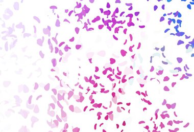 Açık pembe, kaotik şekilli mavi vektör deseni. Rastgele şekillerle soyut tarzda dekoratif tasarım. Duvar kağıtları için zarif tasarım.