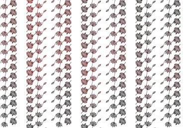 Açık Kırmızı Vektör şablonu. Yapraklarla karalama tarzında renkli çizimler. Paketleme için el boyası tasarımı, duvar kağıdı.